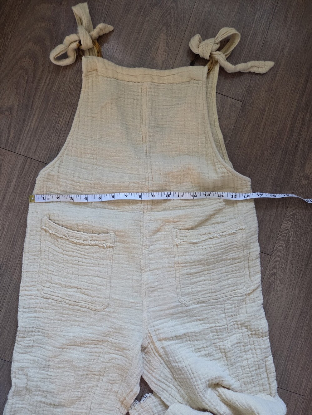 Billabong Light Yellow Gauze Tie-Shoulder Jumpsuit - Picture 3 of 10
